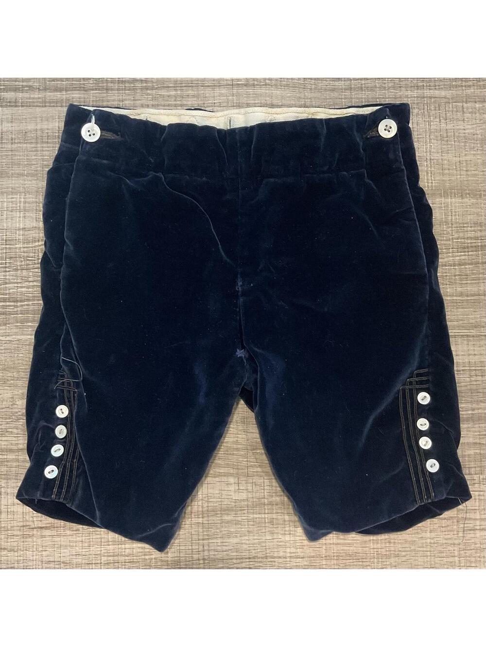 Boys Vintage Pants/shorts W/fly Hole Approx 100 Years Old Velvet/Linen